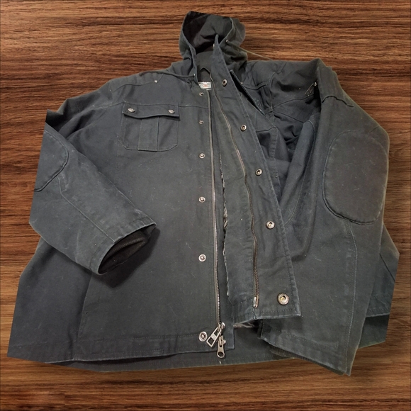 Harley Davidson 97429 Grind Hooded Workwear Black Casual Jacket  Men Size 3XL - Picture 7 of 16